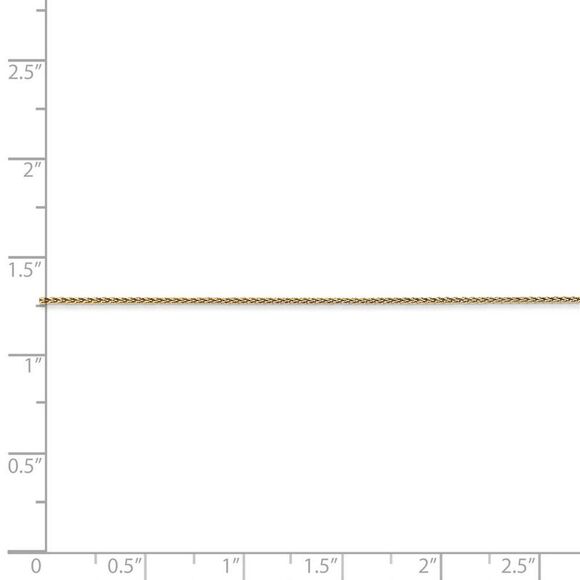 0.65mm 14k Yellow Gold D/C Spiga Chain Spring Ring Necklace, 16 Inch - Picture 5 of 8